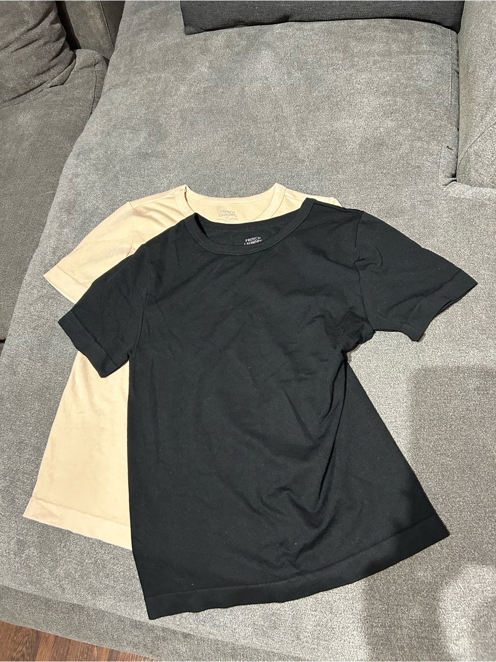 Nwt- women’s Short Sleeve Tee due set (L/XL) - Black and Beige- 2 pack- L/XL